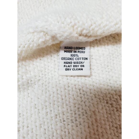 Indigenous Womens Small Sweater ORGANIC COTTON Eco-friendy Cardigan Cream - Picture 7 of 10